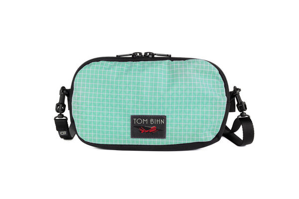 The Bantam in Seafoam 200 Halcyon with a shoulder strap